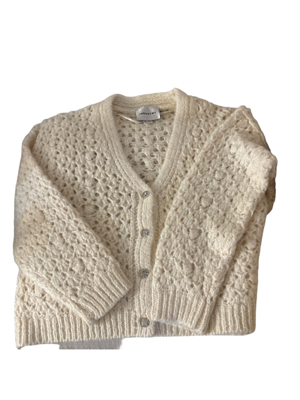 Women's Industry Cream Open Knit Cardigan Size M